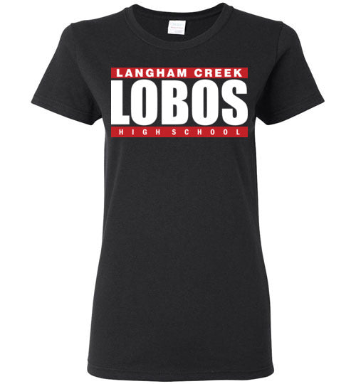 Langham Creek High School Lobos Women's Black T-shirt 98