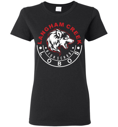 Langham Creek High School Lobos Women's Black T-shirt 19