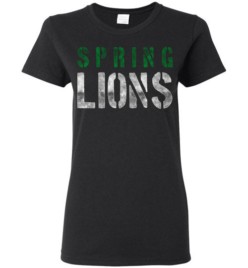 Spring High School Lions Women's Black T-shirt 17