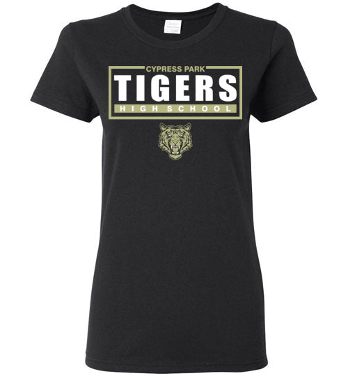 Cypress Park High School Tigers Women's Black T-shirt 49