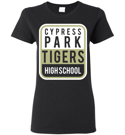 Cypress Park High School Tigers Women's Black T-shirt 01