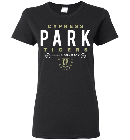 Cypress Park High School Tigers Women's Black T-shirt 03