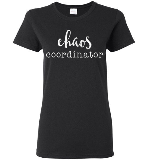 Black Ladies Teacher T-shirt - Design 07 - Chaos Coordinator