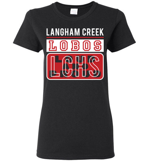 Langham Creek High School Lobos Women's Black T-shirt 86