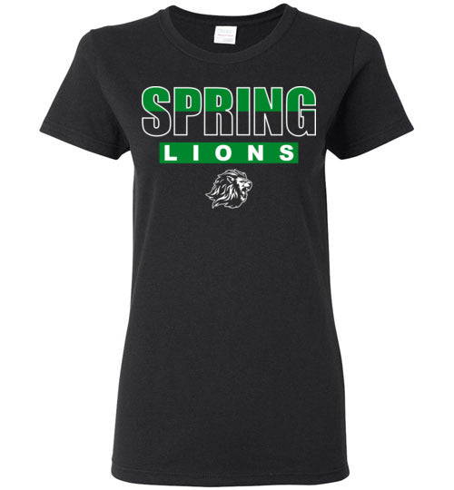Spring High School Lions Women's Black T-shirt 23