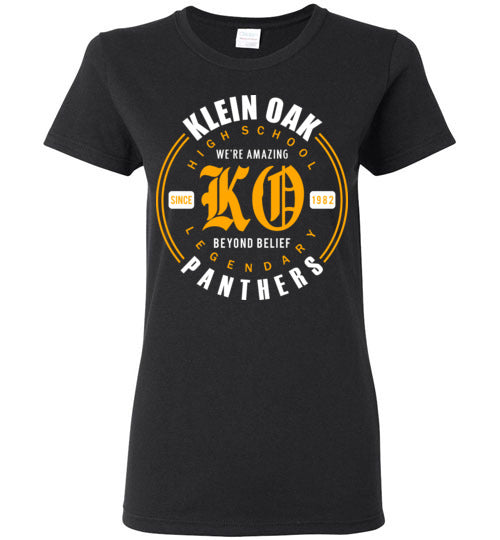 Klein Oak Panthers - Design 15 - Ladies Black T-shirt