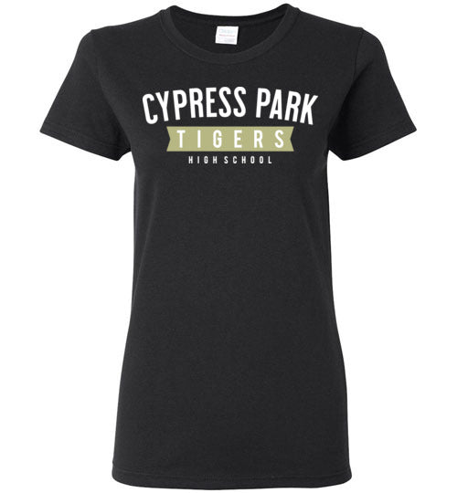 Cypress Park High School Tigers Women's Black T-shirt 21