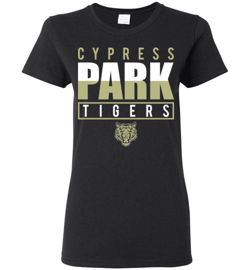 Cypress Park High School Tigers Women's Black T-shirt 29