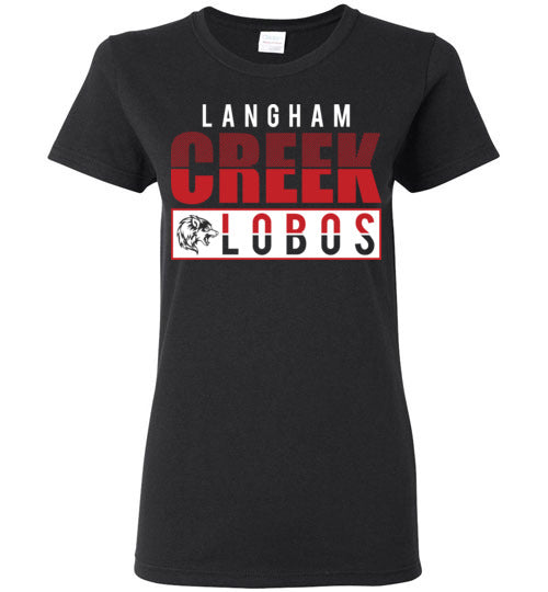 Langham Creek High School Lobos Women's Black T-shirt 31