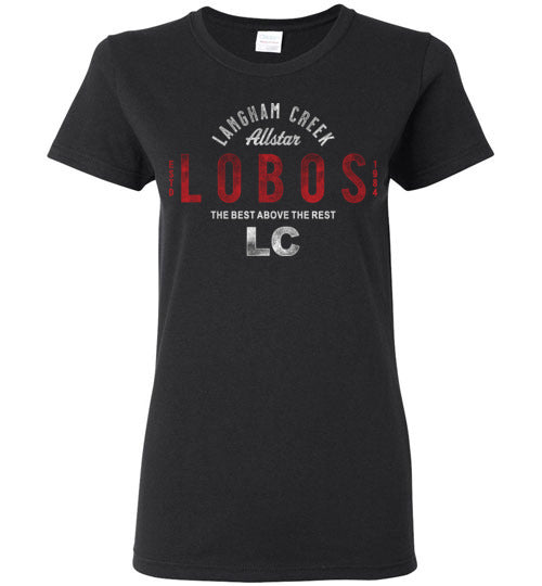 Langham Creek High School Lobos Women's Black T-shirt 40