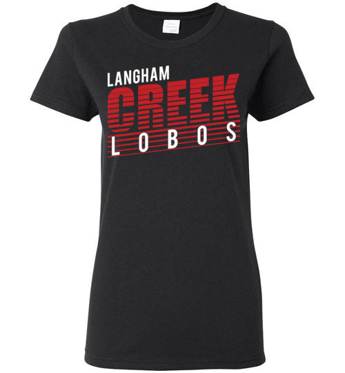 Langham Creek High School Lobos Women's Black T-shirt 32