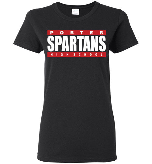 Porter High School Spartans Women's Black T-shirt 98