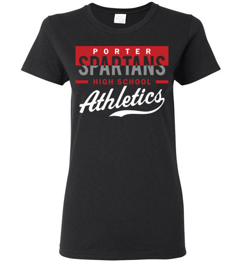 Porter High School Spartans Women's Black T-shirt 48