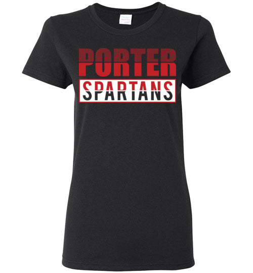 Porter High School Spartans Women's Black T-shirt 31