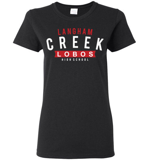 Langham Creek High School Lobos Women's Black T-shirt 21