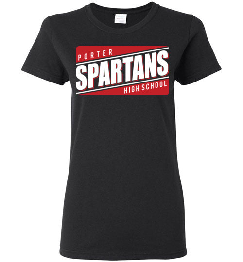 Porter High School Spartans Women's Black T-shirt 84