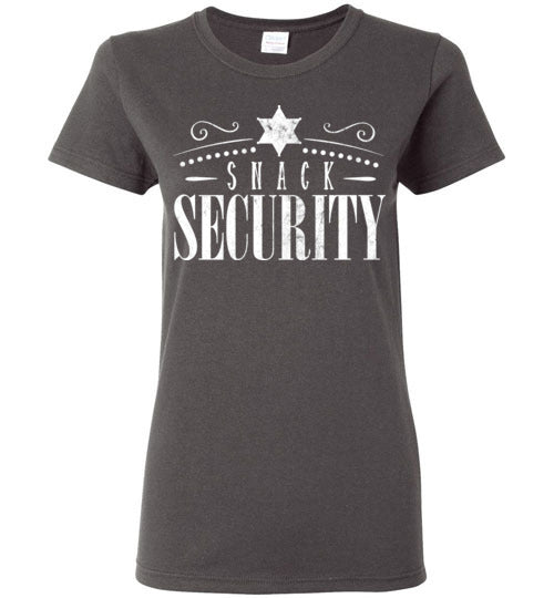 Charcoal Ladies Teacher T-shirt - Design 39 - Snack Security