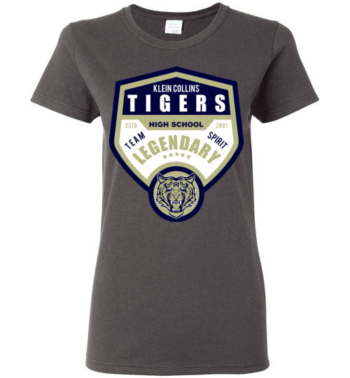 Klein Collins High School Tigers Ladies Charcoal T-shirt 14