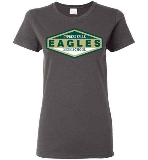 Cypress Falls High School Eagles Women's Charcoal T-shirt 09