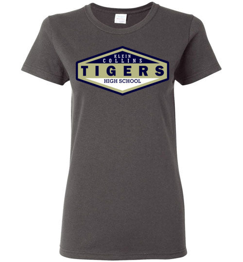 Klein Collins High School Tigers Ladies Charcoal T-shirt 09