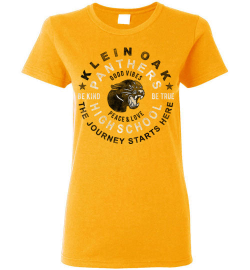 Klein Oak High School Panthers Ladies Gold T-shirt 16