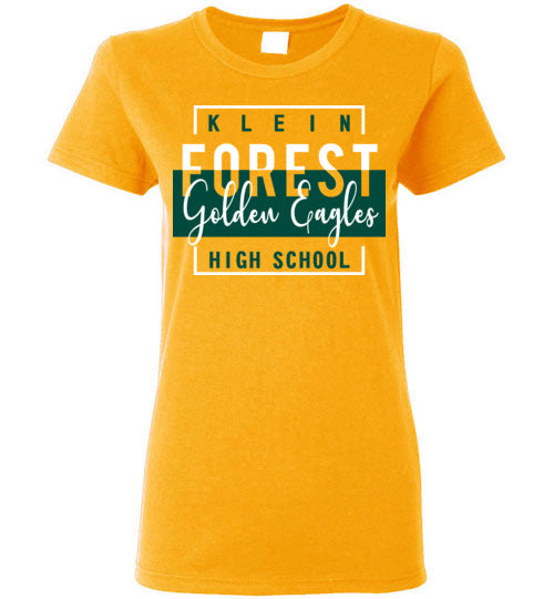 Klein Forest Golden Eagles Gold Ladies T-shirt - Design 05