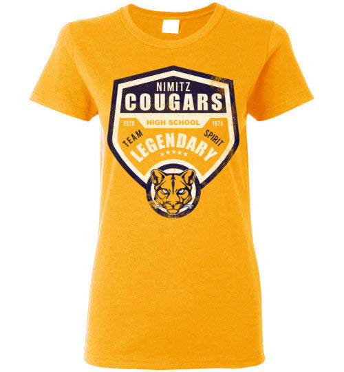 Nimitz High School Cougars Women's Gold T-shirt 14