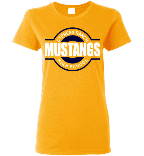 Cypress Ranch High School Mustangs Women's Gold T-shirt 11