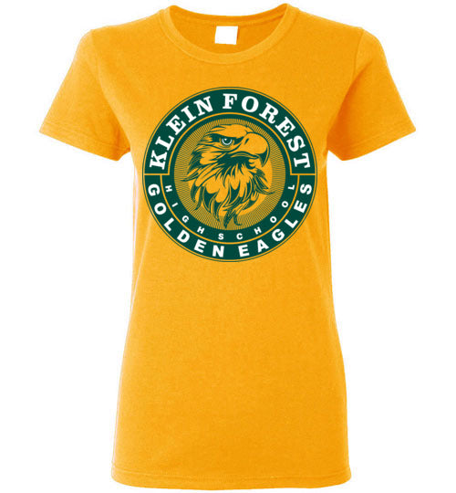 Klein Forest Golden Eagles Gold Ladies T-shirt - Design 02