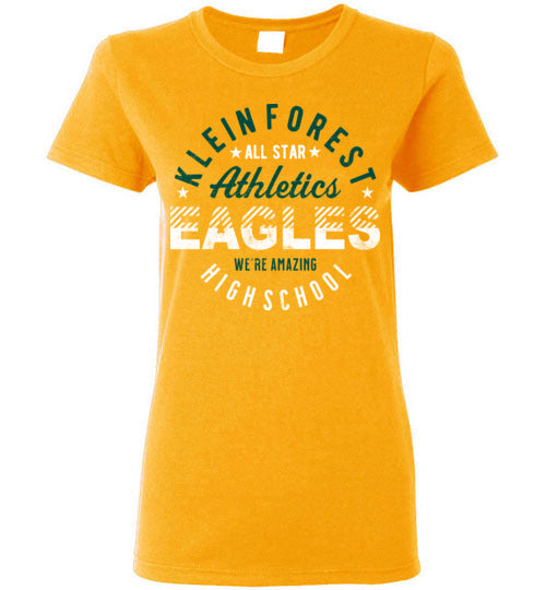 Klein Forest High School Golden Eagles Ladies Gold T-shirt 18