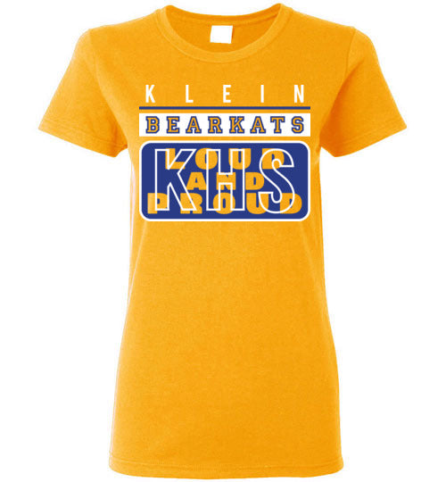 Klein High School Bearkats Ladies Gold T-shirt 86