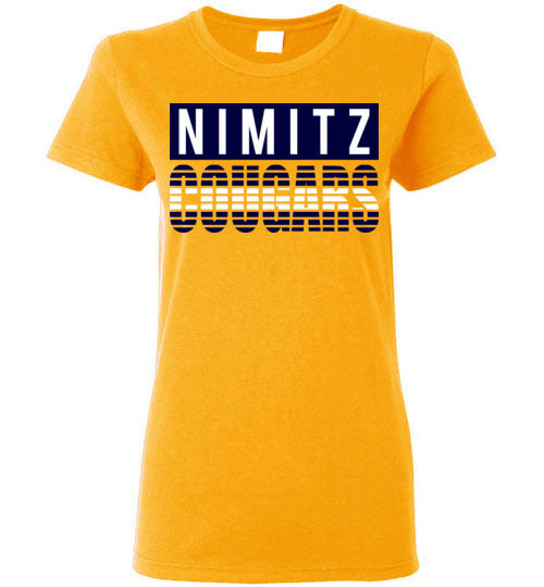 Nimitz High School Cougars Women's Gold T-shirt 35