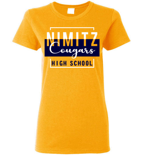 Nimitz High School Cougars Women's Gold T-shirt 05