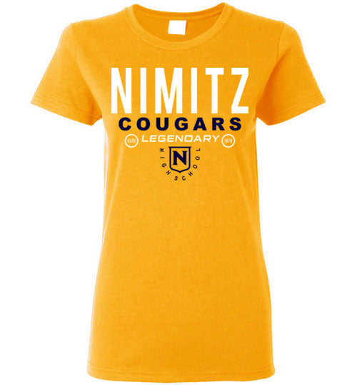 Nimitz High School Cougars Women's Gold T-shirt 03