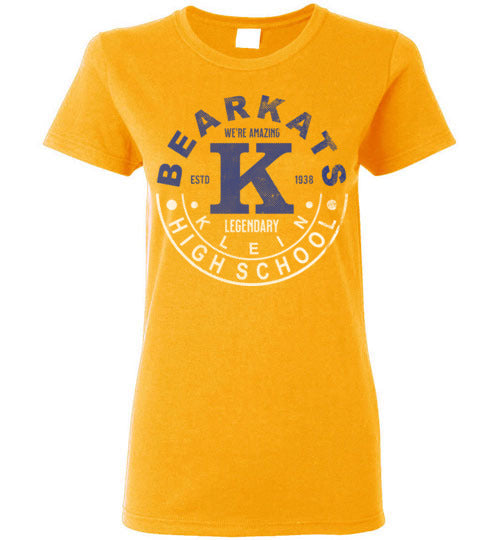 Klein High School Bearkats Ladies Gold T-shirt 19