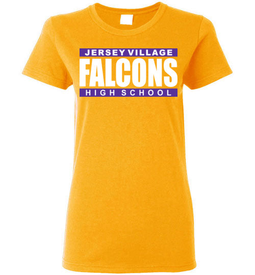 Jersey Village High School Falcons Women's Gold T-shirt 98