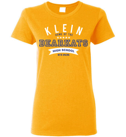 Klein High School Bearkats Ladies Gold T-shirt 96