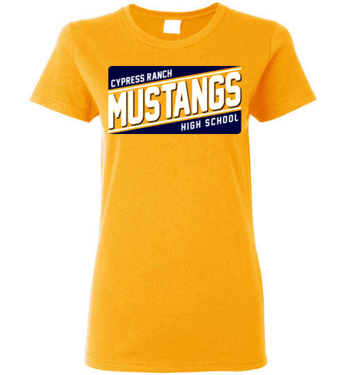 Cypress Ranch High School Mustangs Women's Gold T-shirt 84