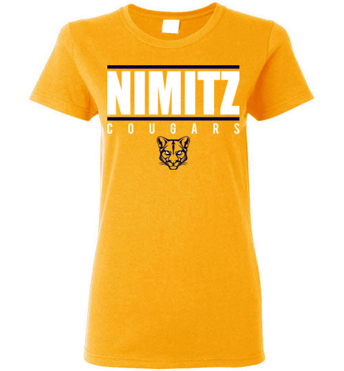 Nimitz High School Cougars Women's Gold T-shirt 07