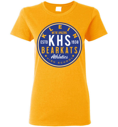 Klein High School Bearkats Ladies Gold T-shirt 28
