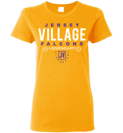 Jersey Village High School Falcons Women's Gold T-shirt 03