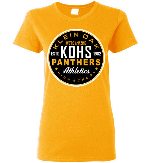 Klein Oak High School Panthers Ladies Gold T-shirt 28