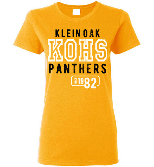 Klein Oak Panthers - Design 08 - Ladies Gold T-shirt