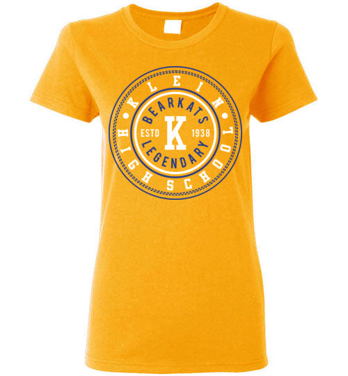 Klein Bearkats - Design 26 - Ladies Gold T-shirt