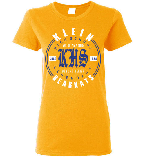 Klein Bearkats - Design 15 - Ladies Gold T-shirt