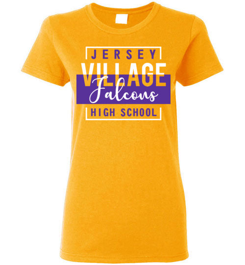 Jersey Village High School Falcons Women's Gold T-shirt 05