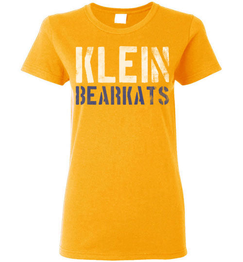 Klein Bearkats - Design 17 - Ladies Gold T-shirt