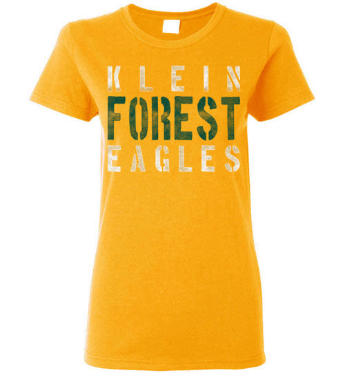 Klein Forest High School Golden Eagles Ladies Gold T-shirt 17