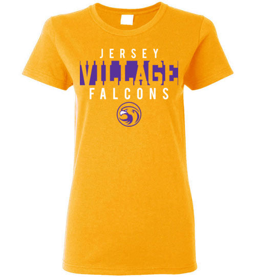 Jersey Village High School Falcons Women's Gold T-shirt 06