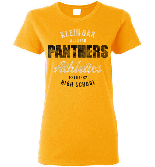 Klein Oak High School Panthers Ladies Gold T-shirt 34